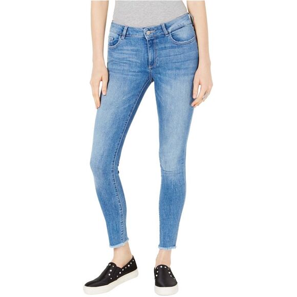 DL1961 Womens Emma Frayed-Cuff Stretch Jeans NWT